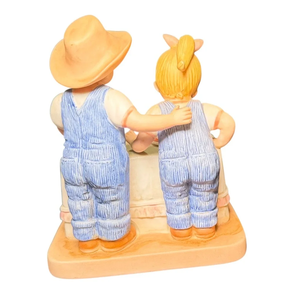 Homco Denim Days Figurine Birthday Cake Danny Debbie 1520 Vintage 1985